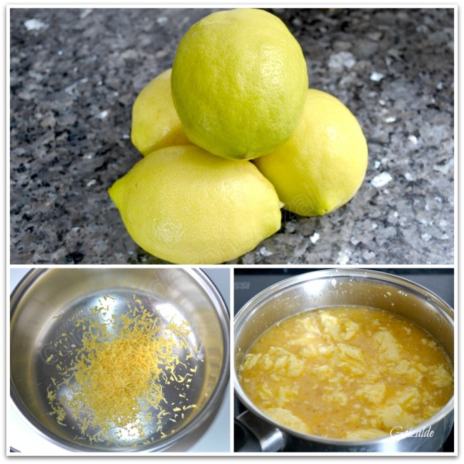 Foto abajo dcha: la mezcla en el cazo antes de derretirse la mantequilla