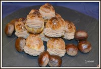 profiteroles crema castañas