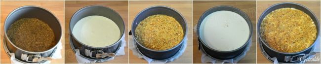 montaje de tarta helada de nata y praline