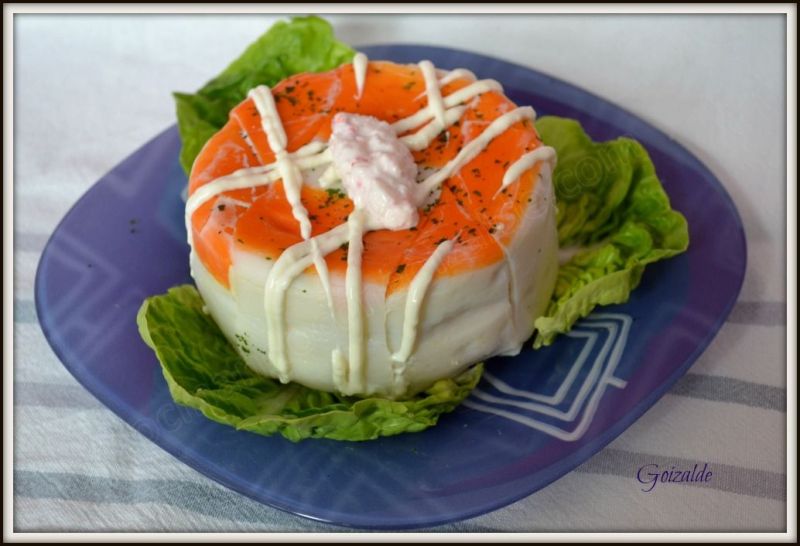 pastel de gulas y surimi